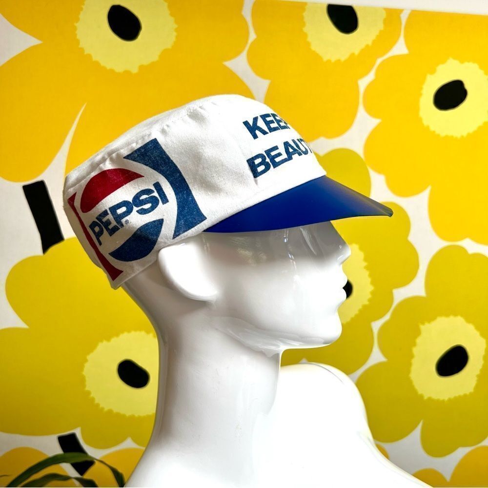 Vintage 80s 90s Keep Pennsylvania Beautiful Pepsi Painters Cap Hat - Picture 5 of 11
